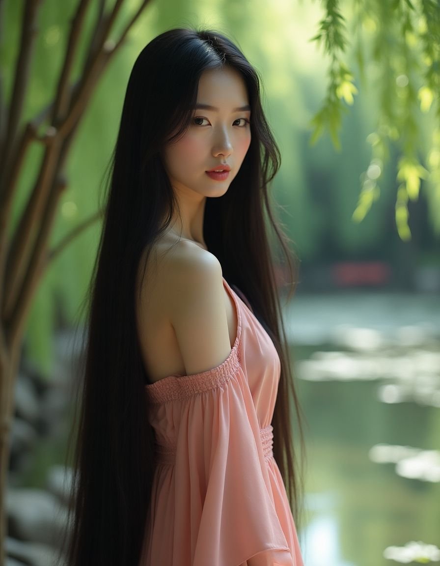 长发及腰的古典美人
